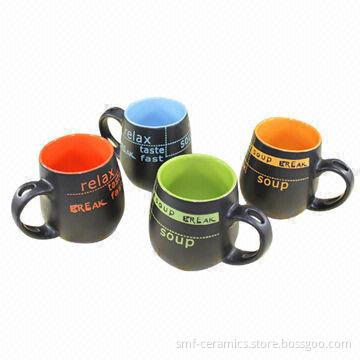 10oz Ceramic Mugs with Glazed Inside and Hand Painting Outside